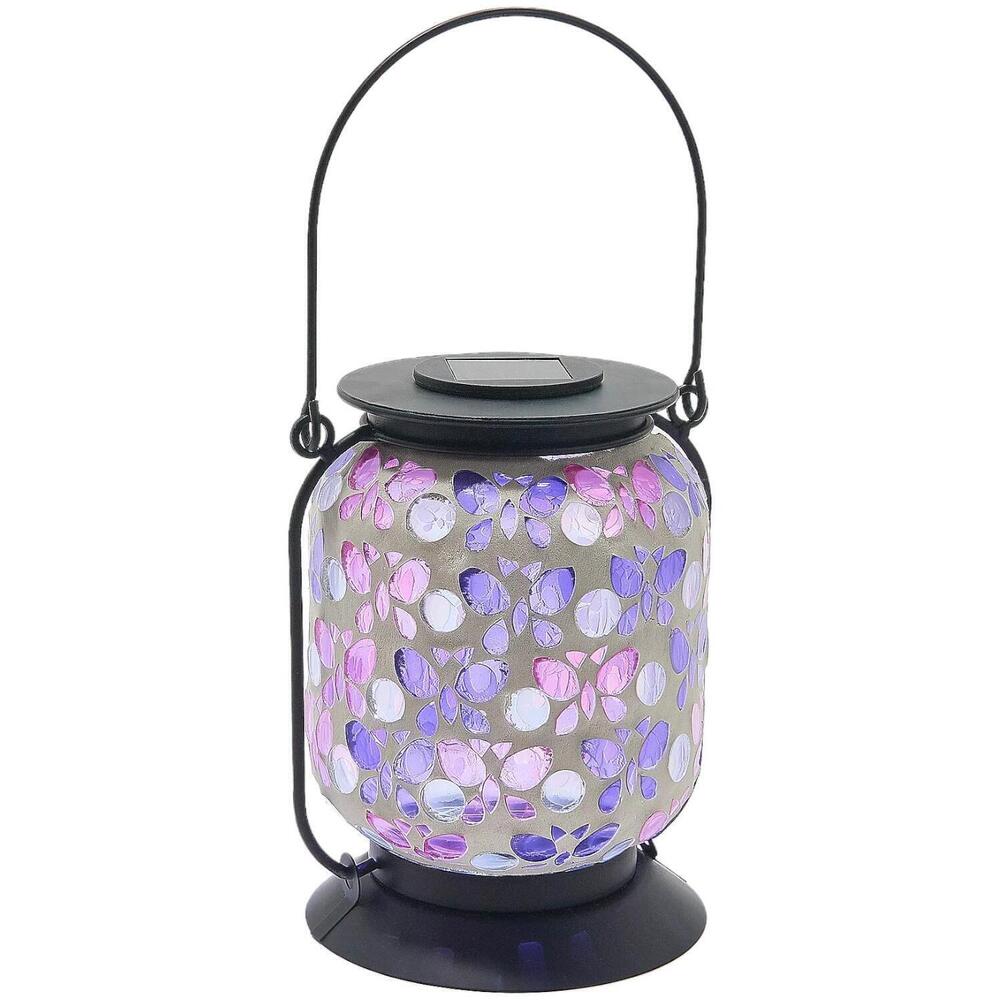Barbara King Mosaic Indoor/Outdoor Lantern w/ Shepherds Hook Butterfly